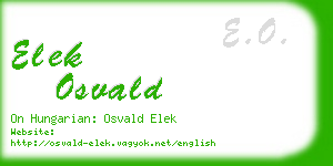 elek osvald business card